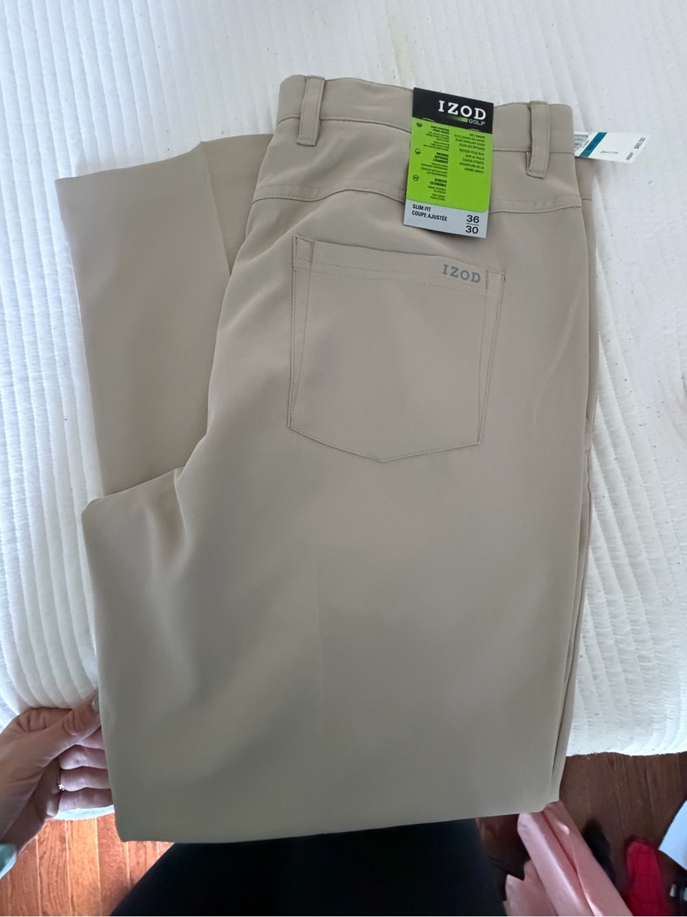 Izod Men’s Slim Straight Khaki Chinos - Light Tan